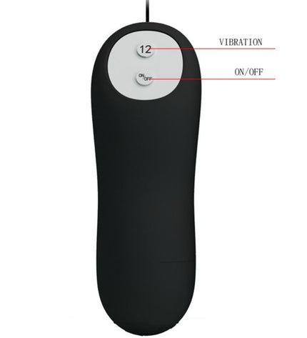 PRETTY LOVE - PLUG ANAL EN SILICONE 12 MODES DE VIBRATION NOIR - Concombre Boutique