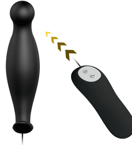 PRETTY LOVE - PLUG ANAL EN SILICONE 12 MODES DE VIBRATION NOIR - Concombre Boutique