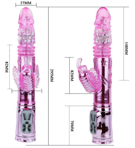 BAILE - VIBRATEUR RECHARGEABLE AVEC STIMULATEUR DE PAPILLON ROTATION ET THROBBING - Concombre Boutique