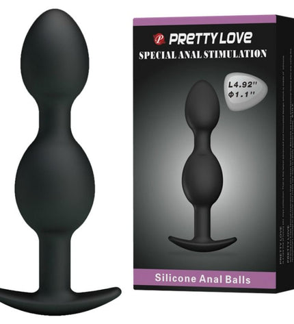 PRETTY LOVE - BALLES ANAL EN SILICONE 12.5 CM NOIRES by PRETTY LOVE BOTTOM