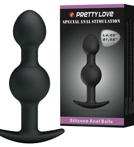PRETTY LOVE - BALLES ANAL EN SILICONE SPÉCIALE STIMULATION 10.3 CM NOIRES by PRETTY LOVE PARTY UP