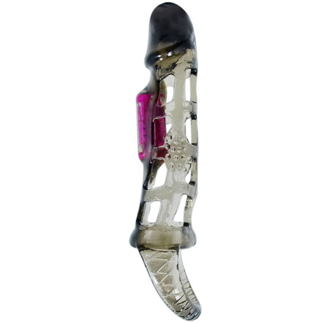 BAILE - MANCHON DEXTENSION DE PÉNIS DE AVEC VIBRATION ET SANGLE 13.5 CM - Concombre Boutique