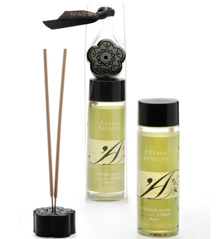 EXTASE SENSUAL - HUILE DE MASSAGE EFFET THERMIQUE AUX PHÉROMONES DE MOJITO 100 ML - Concombre Boutique