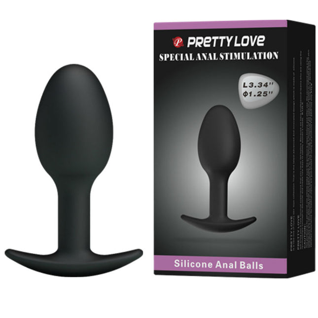 PRETTY LOVE - PLUG ANAL EN SILICONE 6.5 CM NOIR by PRETTY LOVE BOTTOM