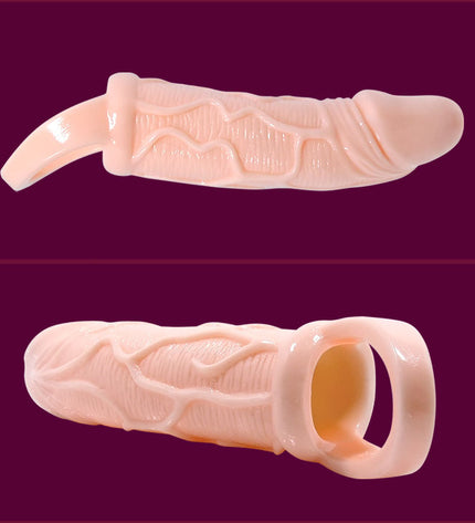BAILE - GAINE DEXTENSION DE PÉNIS AVEC VIBRATION ET SANGLE POUR TESTICULES 13.5 CM - Concombre Boutique