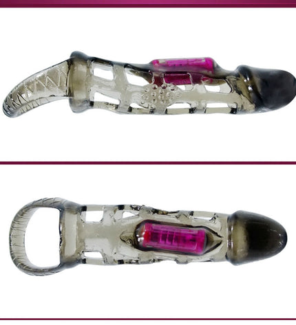 BAILE - MANCHON DEXTENSION DE PÉNIS DE AVEC VIBRATION ET SANGLE 13.5 CM - Concombre Boutique