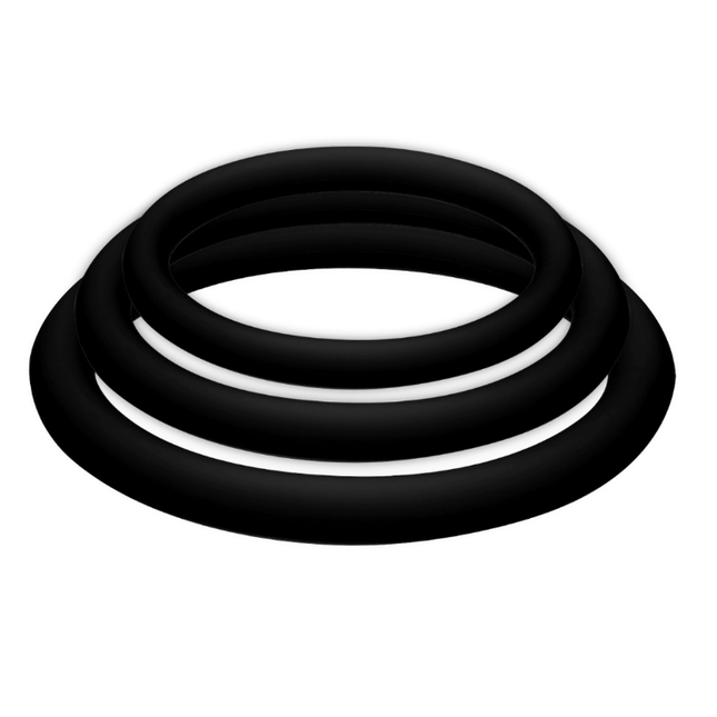 JOYDIVISION POTENZDUO - PLUS LOT DE 3 ANNEAUX NOIR - S, M, L - Concombre Boutique