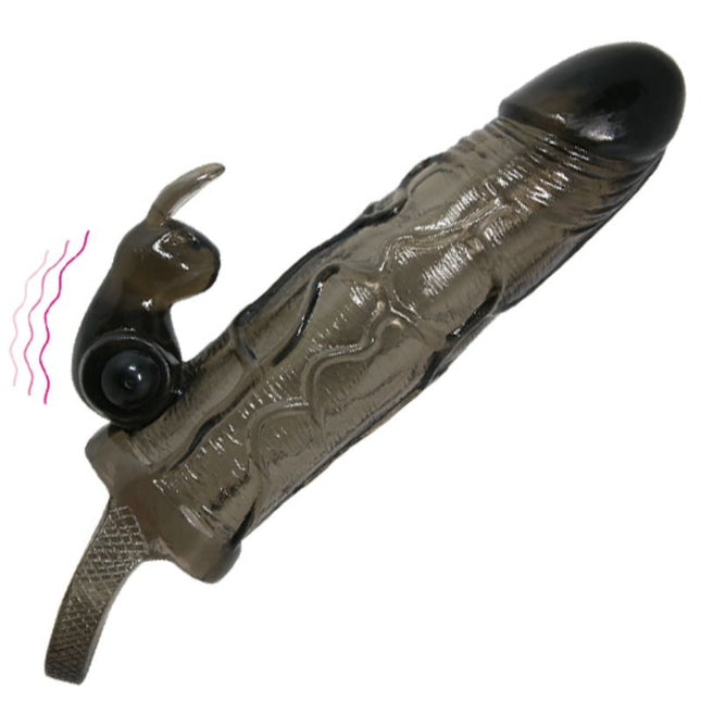 BAILE - COUVRE-PÉNIS BRAVE MAN AVEC LAPIN NOIR 16.5 CM - Concombre Boutique