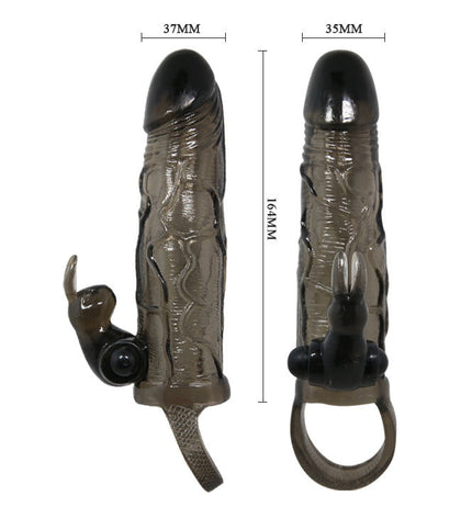 BAILE - COUVRE-PÉNIS BRAVE MAN AVEC LAPIN NOIR 16.5 CM - Concombre Boutique