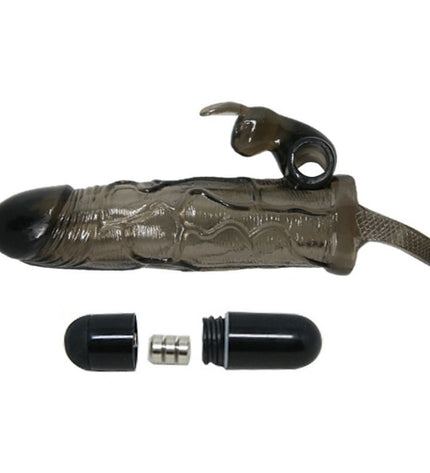 BAILE - COUVRE-PÉNIS BRAVE MAN AVEC LAPIN NOIR 16.5 CM - Concombre Boutique