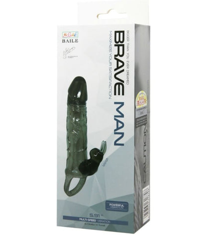 BAILE - COUVRE-PÉNIS BRAVE MAN AVEC LAPIN NOIR 16.5 CM - Concombre Boutique