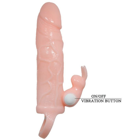 BAILE - COUVERCLE DE PÉNIS BRAVE MAN AVEC CHAIR DE LAPIN ET DOUBLE MOTEUR 16.5 CM - Concombre Boutique