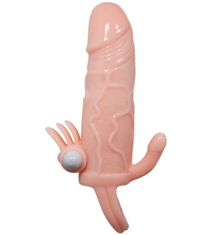 BAILE - COUVRE-PÉNIS BRAVE MAN AVEC CHAIR DE STIMULATION CLIT ET ANAL 16.5 CM - Concombre Boutique