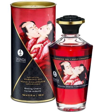 SHUNGA - HUILE DE MASSAGE EFFET CHALEUR SAVEUR INTENSE DE CERISE 100 ML by SHUNGA OILS