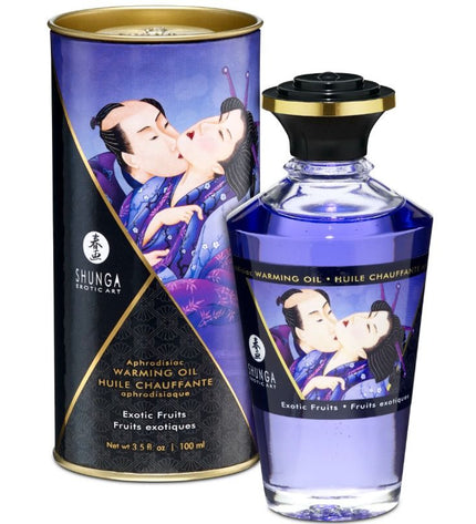 SHUNGA - HUILE DE MASSAGE EFFET THERMIQUE SAVEUR FRUITS EXOTIQUES 100 ML - Concombre Boutique
