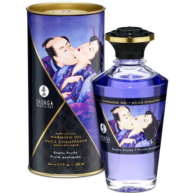 SHUNGA - HUILE DE MASSAGE EFFET THERMIQUE SAVEUR FRUITS EXOTIQUES 100 ML - Concombre Boutique