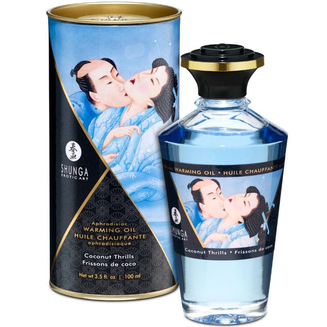 SHUNGA - HUILE DE MASSAGE EFFET CHALEUR SAVEUR COCO 100 ML - Concombre Boutique