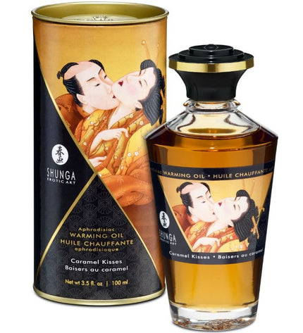 SHUNGA - HUILE DE MASSAGE À EFFET CHALEUR SAVEUR CARAMEL 100 ML - Concombre Boutique