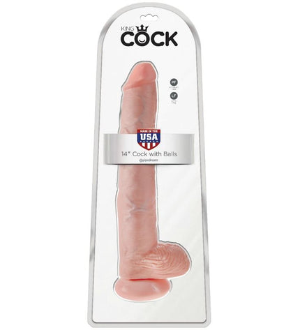 KING COCK - GODE AVEC COUILLES 35.6 CM - CHAIR - Concombre Boutique