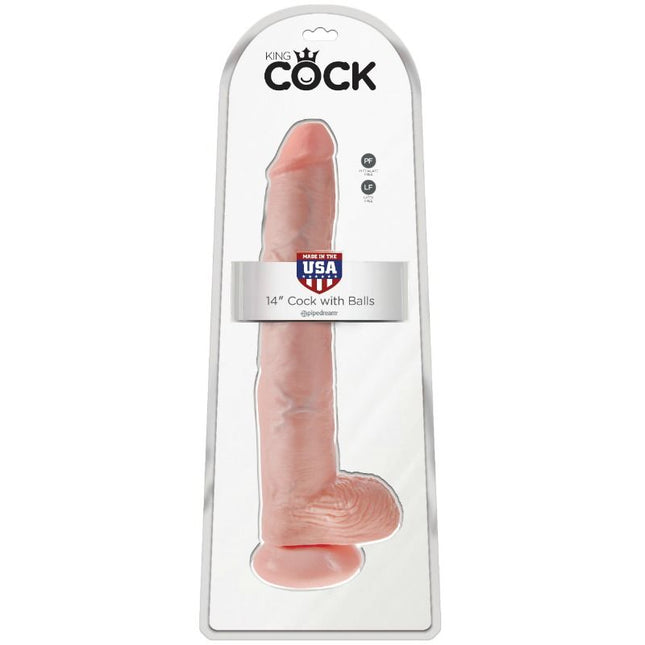 KING COCK - GODE AVEC COUILLES 35.6 CM - CHAIR - Concombre Boutique