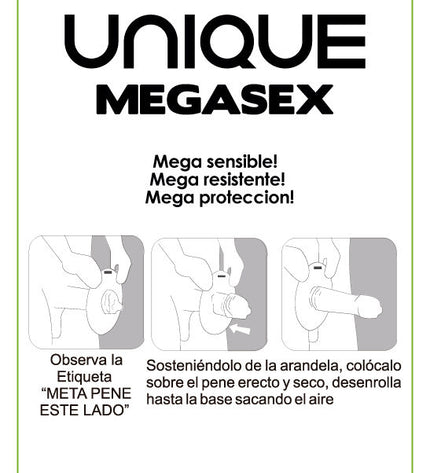 UNIQ - MEGASEX LATEX FREE SENSITIVE CONDOMS 3 UNITS - Concombre Boutique
