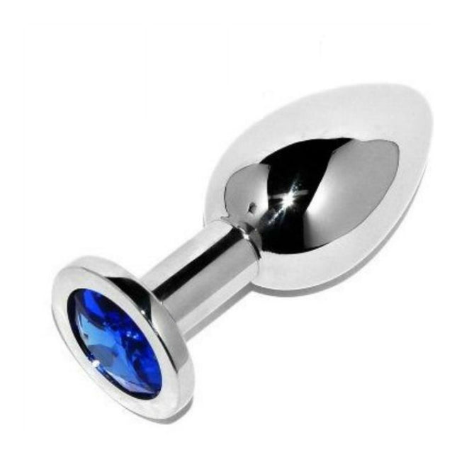METAL HARD - PLUG ANAL BLEU DIAMANT PETIT 5,71CM - Concombre Boutique