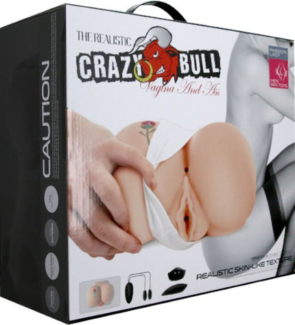 CRAZY BULL - VAGIN ET ANUS AVEC TATOUAGE RÉALISTE AVEC VIBRATION - Concombre Boutique