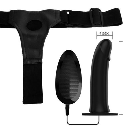 PRETTY LOVE - VITO STRAP ON AVEC GODE CREUX ET VIBRATION 17.3 CM - Concombre Boutique