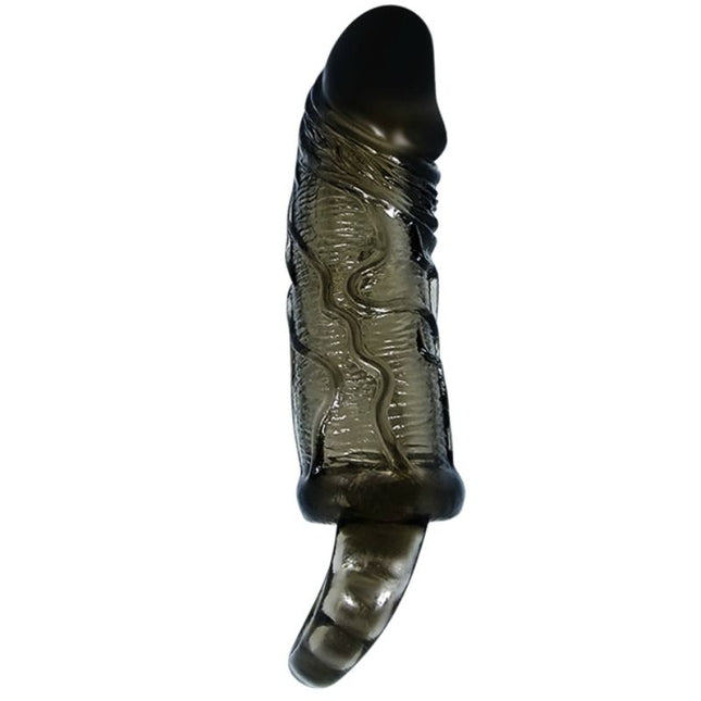 BAILE - HOUSSE DEXTENSION DE PÉNIS AVEC SANGLE POUR TESTICULES NOIR 13.5 CM - Concombre Boutique