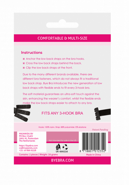 BYE-BRA - ADAPTATEUR DE SOUTIEN-GORGE À DOS OUVERT NOIR & BLANC - Concombre Boutique