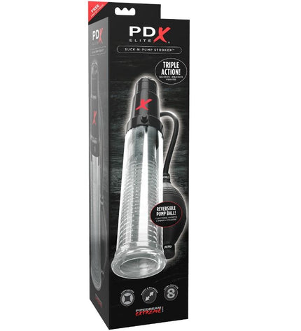 PDX ELITE - SUCK N PUMP STROKER MASTURBATEUR VIBRANT POMPE D'ASPIRATION - Concombre Boutique