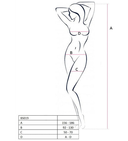 PASSION - FEMME BS019 BODYSTOCKING NOIR TAILLE UNIQUE - Concombre Boutique