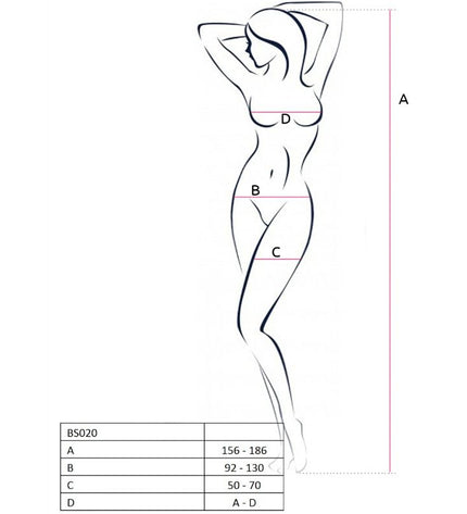 PASSION - FEMME BS020 BODYSTOCKING NOIR TAILLE UNIQUE - Concombre Boutique