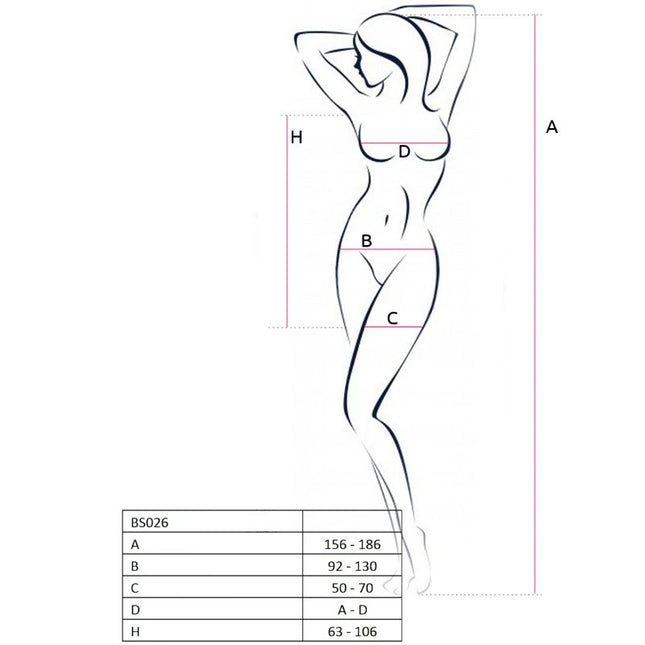 PASSION - FEMME BS026 BODYSTOCKING STYLE ROBE NOIR TAILLE UNIQUE - Concombre Boutique