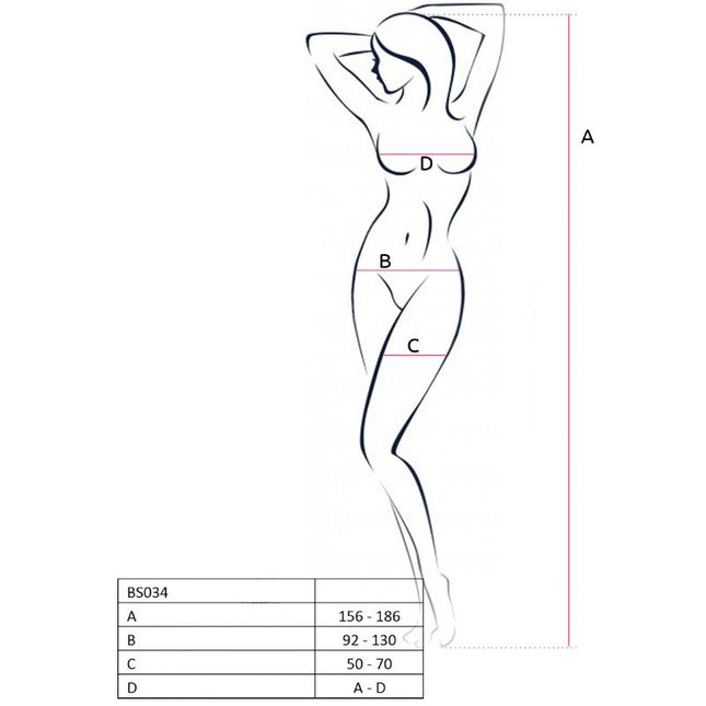 PASSION - FEMME BS034 BODYSTOCKING BLANC TAILLE UNIQUE - Concombre Boutique