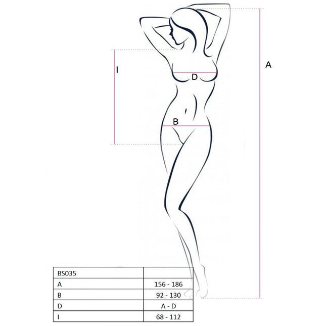 PASSION - FEMME BS035 BODYSTOCKING BLANC TAILLE UNIQUE - Concombre Boutique