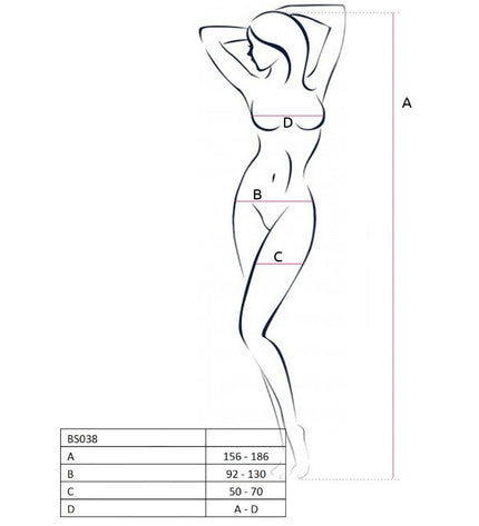 PASSION - FEMME BS038 BODYSTOCKING NOIR TAILLE UNIQUE - Concombre Boutique