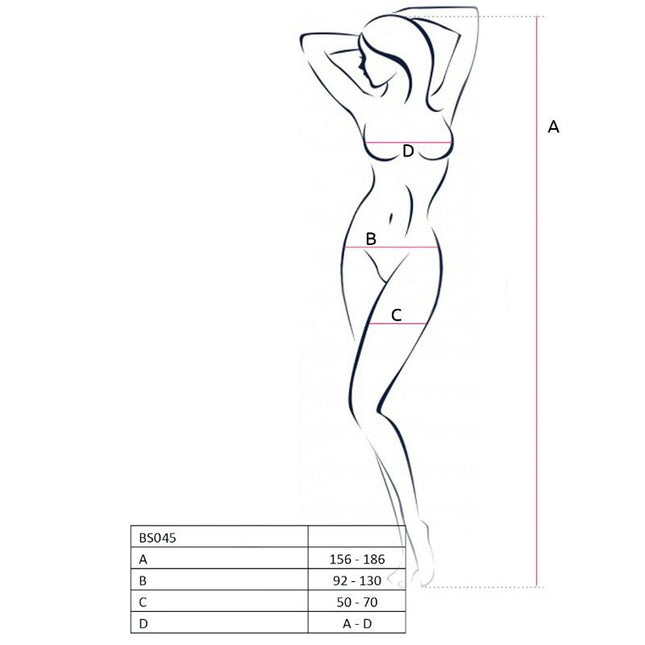PASSION - FEMME BS045 BODYSTOCKING NOIR TAILLE UNIQUE - Concombre Boutique