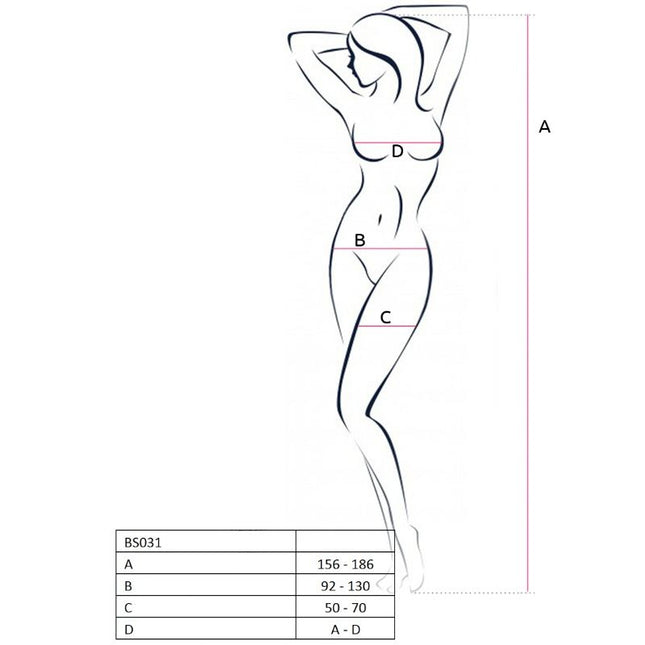 PASSION - FEMME BS031 BODYSTOCKING BLANC TAILLE UNIQUE - Concombre Boutique