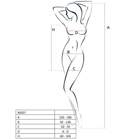 PASSION - FEMME BS027 BODYSTOCKING STYLE ROBE NOIR TAILLE UNIQUE - Concombre Boutique