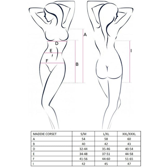 PASSION - FEMME MADDIE CORSET NOIR TAILLE S/M by PASSION WOMAN CORSETS