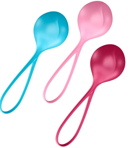 SATISFYER - ENSEMBLE ENTRAÎNEMENT LOVEBALLS 3 - Concombre Boutique