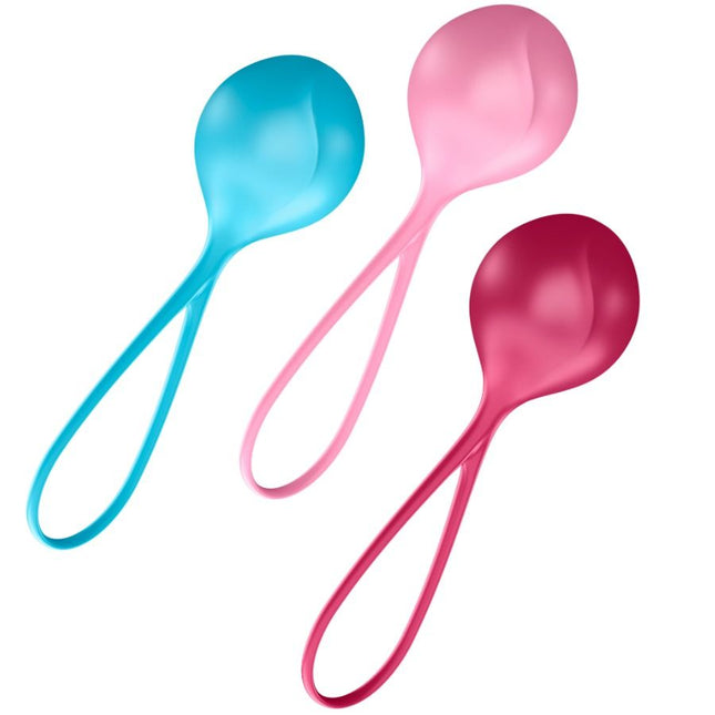 SATISFYER - ENSEMBLE ENTRAÎNEMENT LOVEBALLS 3 - Concombre Boutique