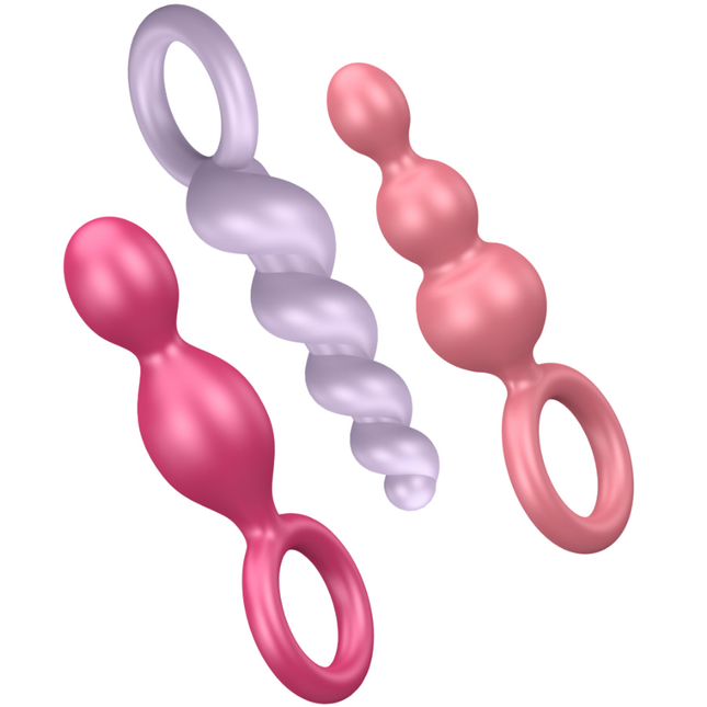 SATISFYER - JEU DE BOUCHONS ANAL 3 PCS TRICOLORE - Concombre Boutique