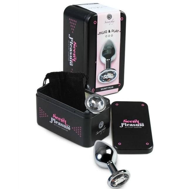 SECRETPLAY - PLUG ANAL TRANSPARENT ALUMINIUM 8 CM - Concombre Boutique