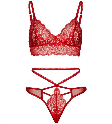 LEG AVENUE - ENSEMBLE 2 PIÈCES BRALETTE ET STRING DENTELLE M/L by LEG AVENUE SETS