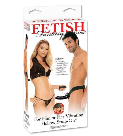 FETISH FANTASY SERIES - SANGLE CREUSE VIBRANTE POUR ELLE OU LUI NOIR