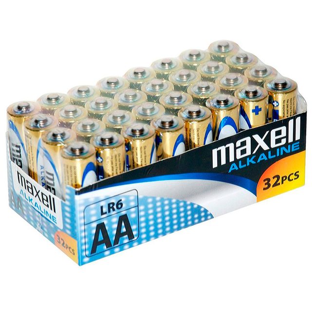 MAXELL - PILE ALCALINA AA LR6 PACK*32 UDS - Concombre Boutique