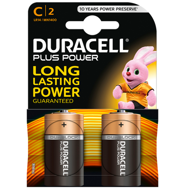 DURACELL - BATTERIE PLUS POWER C LR14 2 UNITÉS - Concombre Boutique