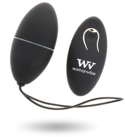 WOMANVIBE - ALSAN EGG TELECOMMANDE NOIR SILICONE NOIR - Concombre Boutique